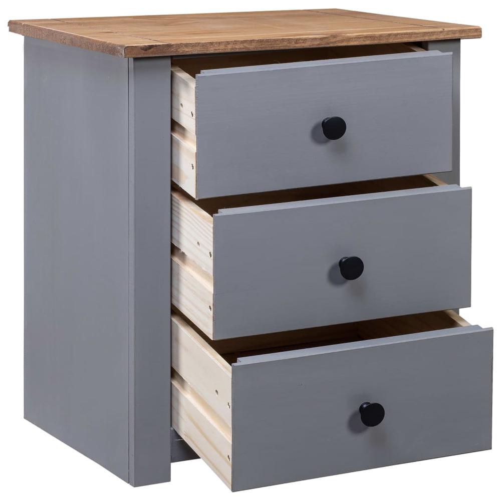 Bedside Cabinet Gray 18.1"x15.7"x22.4" Pinewood Panama Range. Picture 1