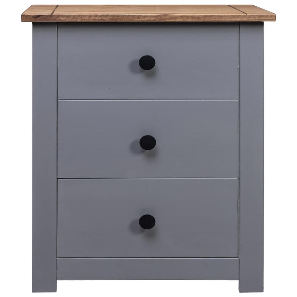 Bedside Cabinet Gray 18.1"x15.7"x22.4" Pinewood Panama Range. Picture 2