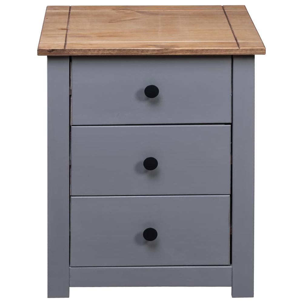 Bedside Cabinet Gray 18.1"x15.7"x22.4" Pinewood Panama Range. Picture 5