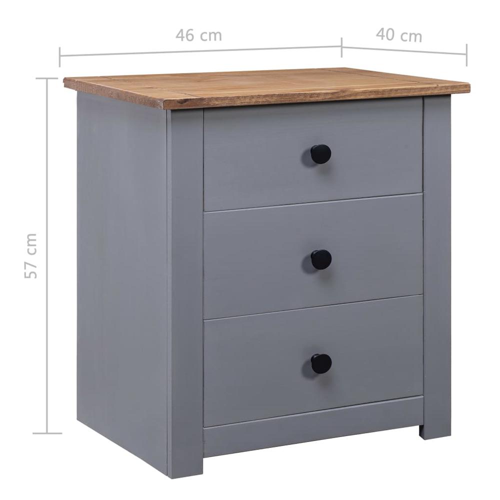Bedside Cabinet Gray 18.1"x15.7"x22.4" Pinewood Panama Range. Picture 8