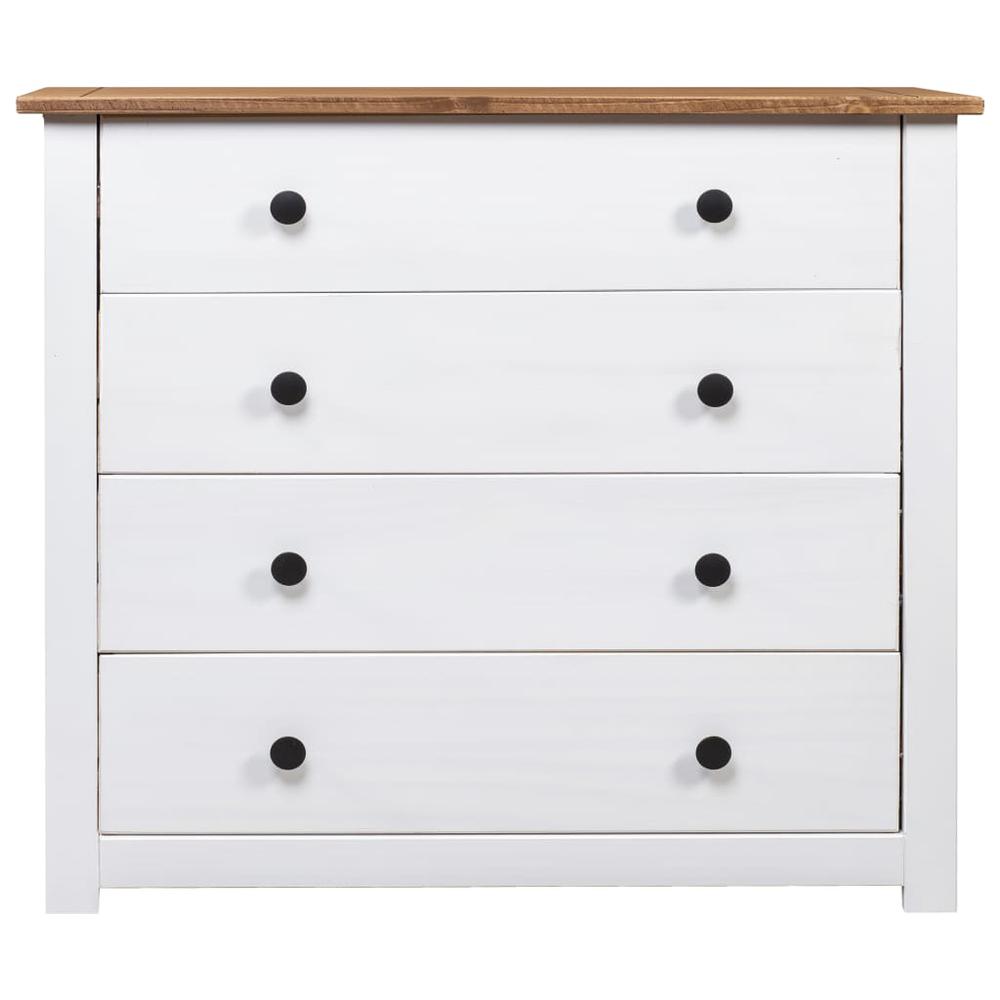 vidaXL Side Cabinet White 31.5"x15.7"x28.7" Pine Panama Range, 282660. Picture 3