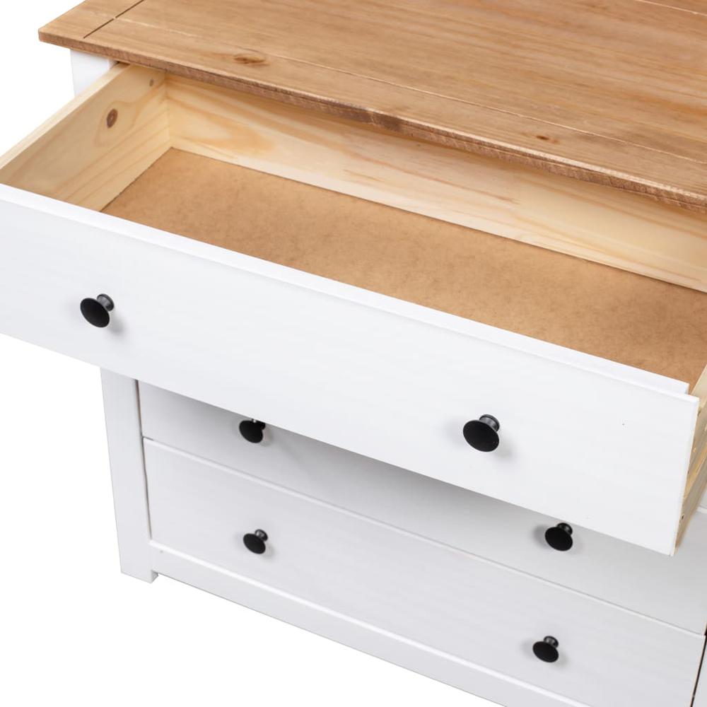 vidaXL Side Cabinet White 31.5"x15.7"x28.7" Pine Panama Range, 282660. Picture 5