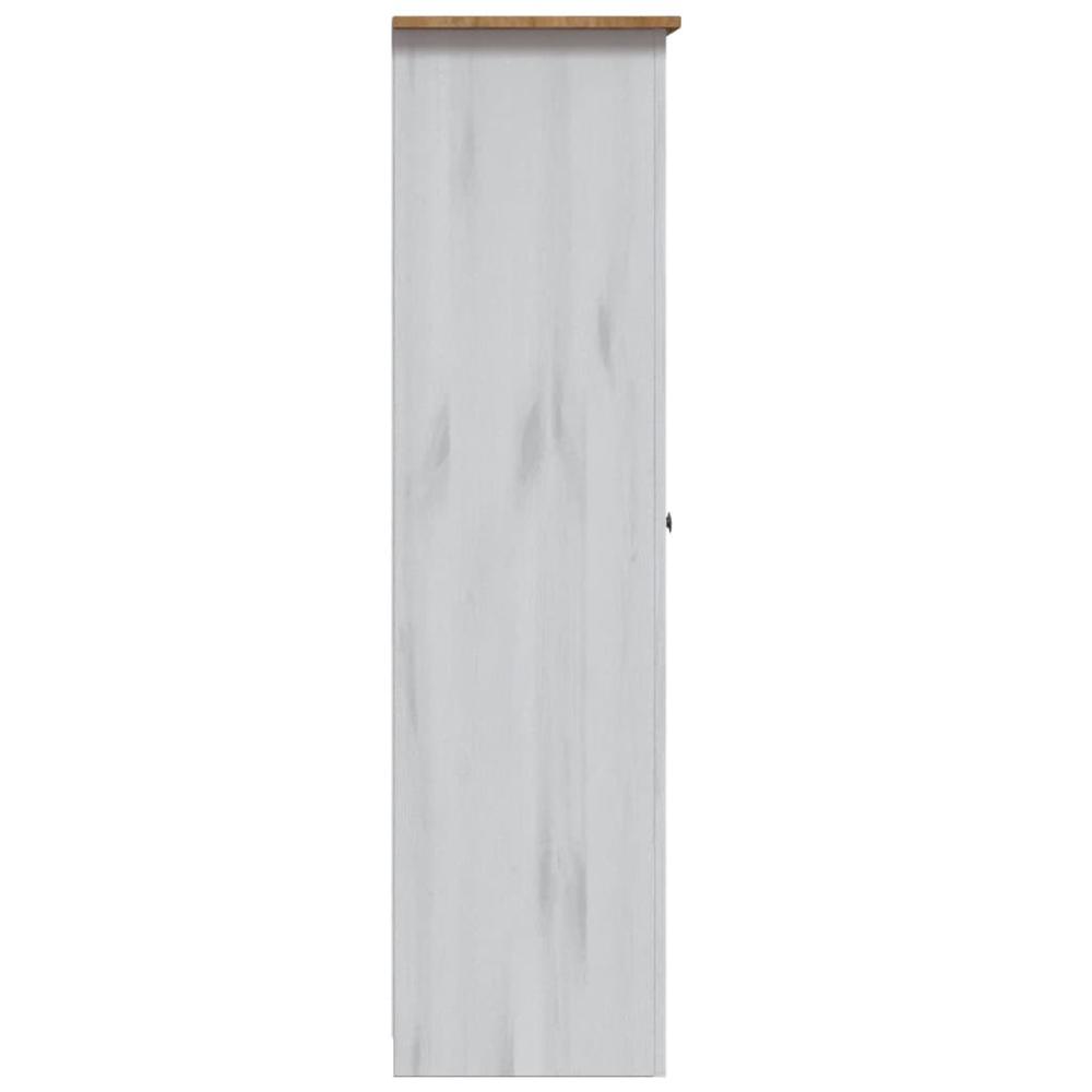 3-Door Wardrobe White 46.5"x19.7"x67.5" Pine Panama Range. Picture 5