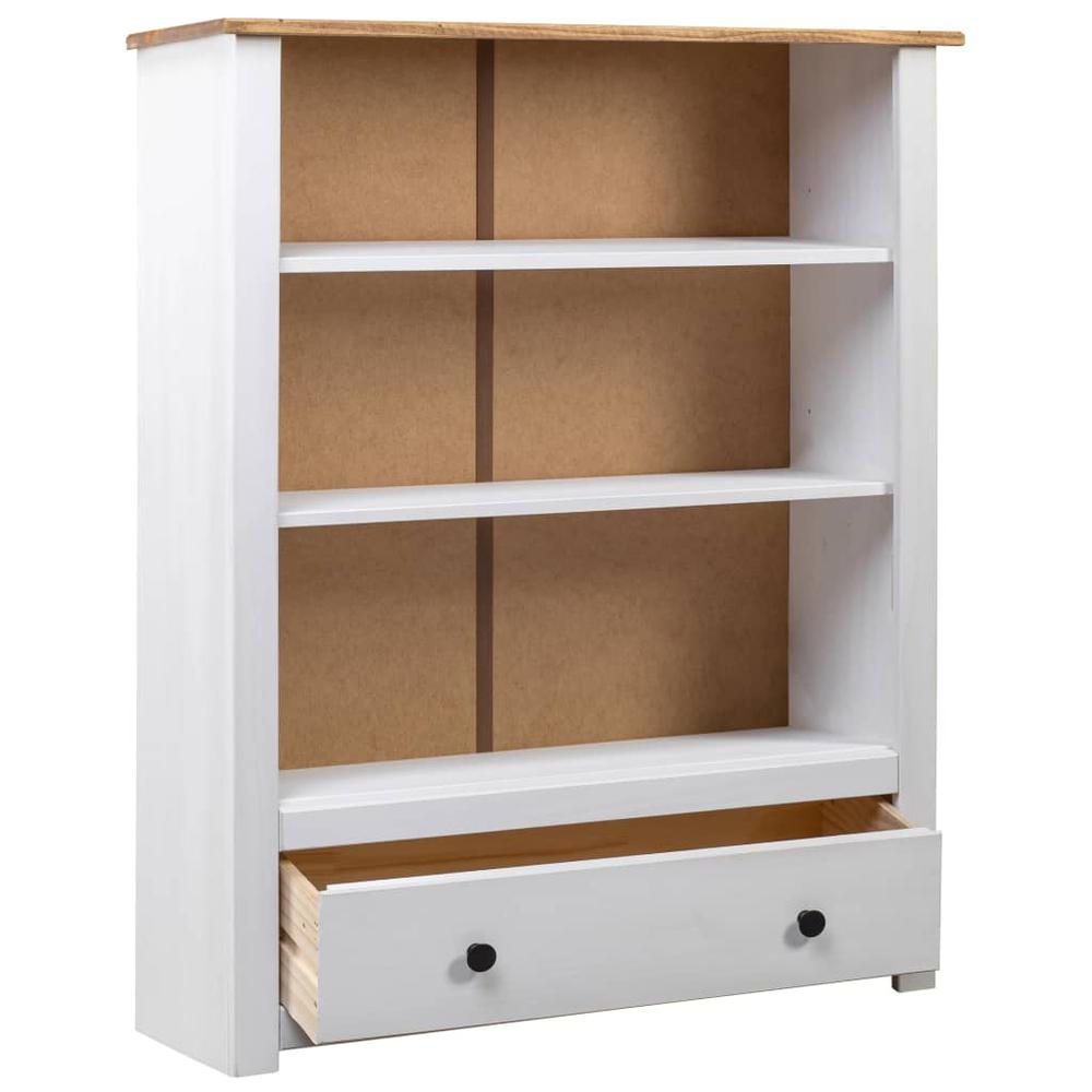 Bookcase White 31.5"x13.8"x43.3" Solid Pine Wood Panama Range. Picture 1