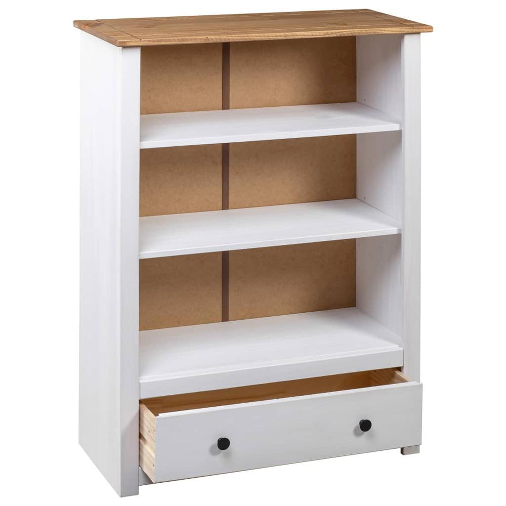 Bookcase White 31.5"x13.8"x43.3" Solid Pine Wood Panama Range. Picture 4