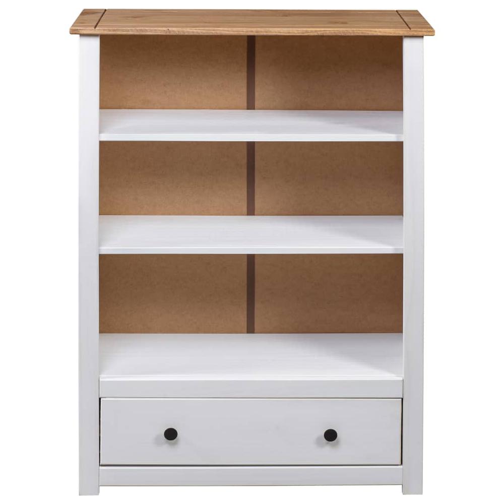 Bookcase White 31.5"x13.8"x43.3" Solid Pine Wood Panama Range. Picture 5