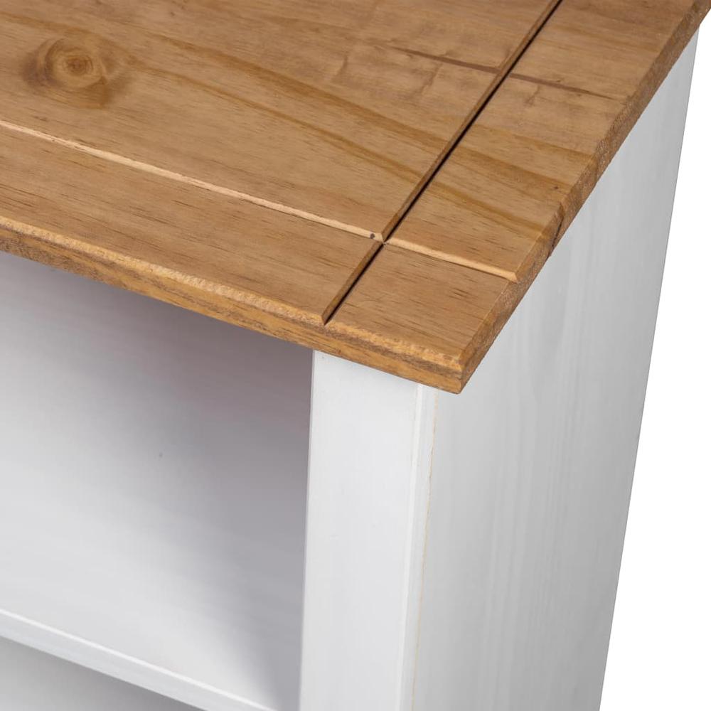 Bookcase White 31.5"x13.8"x43.3" Solid Pine Wood Panama Range. Picture 6