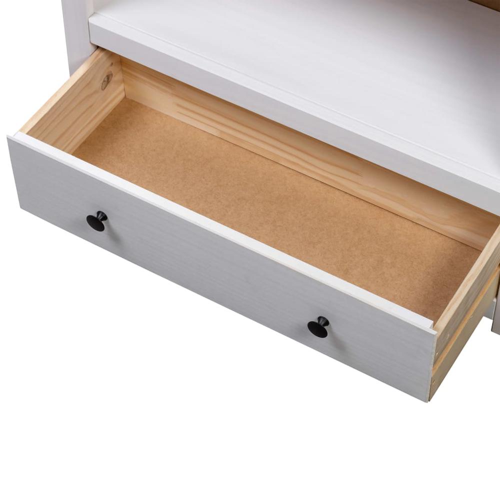 Bookcase White 31.5"x13.8"x43.3" Solid Pine Wood Panama Range. Picture 7
