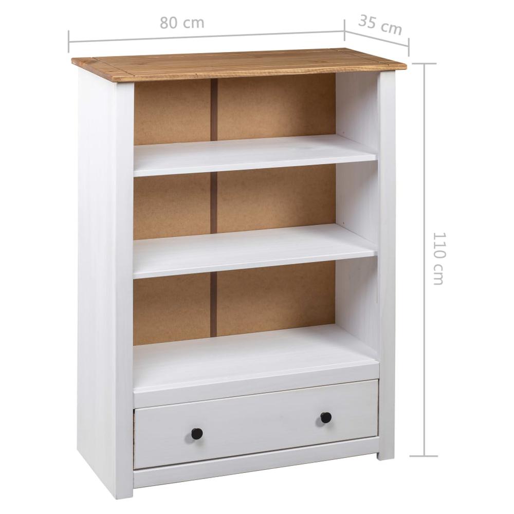 Bookcase White 31.5"x13.8"x43.3" Solid Pine Wood Panama Range. Picture 8
