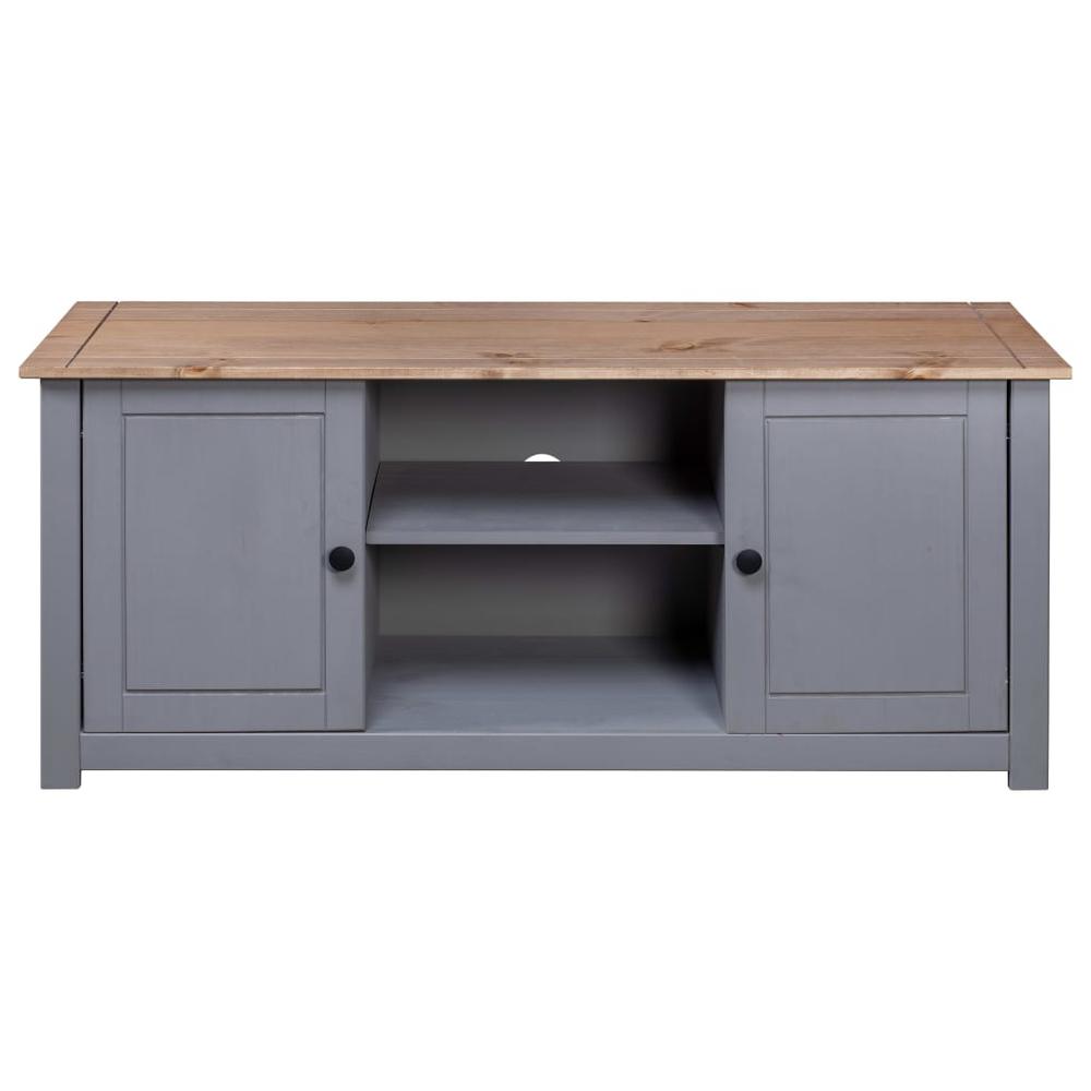 TV Stand Gray 47.2"x15.7"x19.7" Solid Pine Wood Panama Range. Picture 4