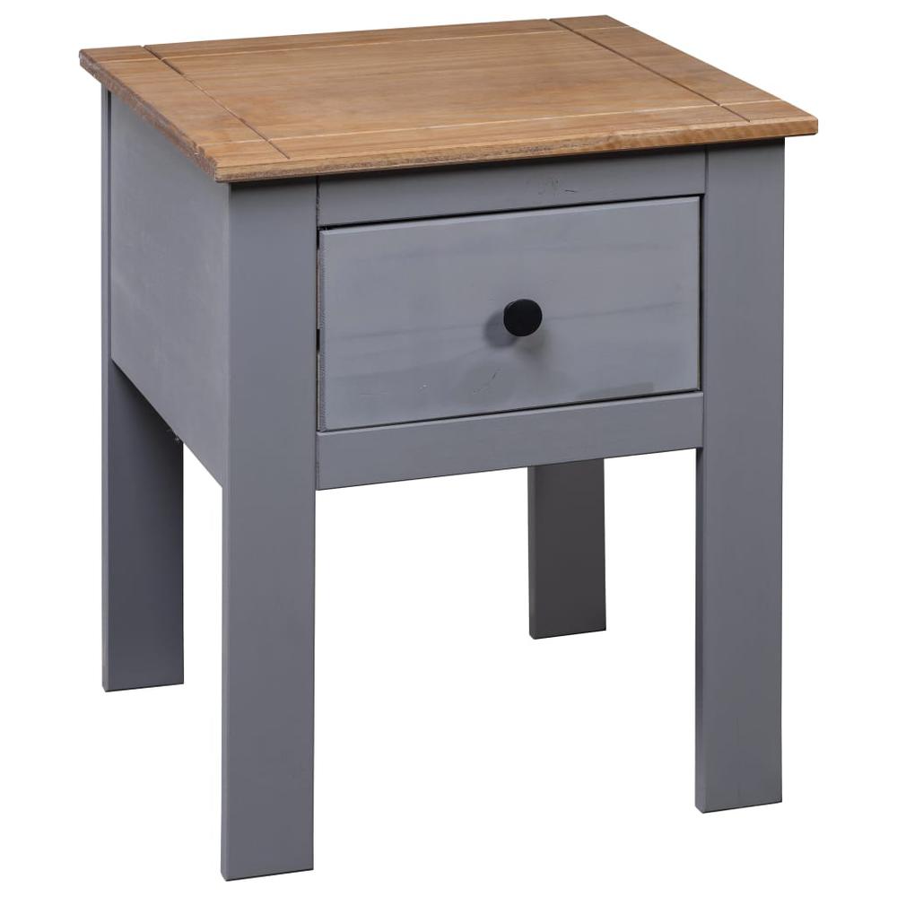Bedside Cabinet Gray 18.1"x15.7"x22.4" Pine Panama Range. Picture 3