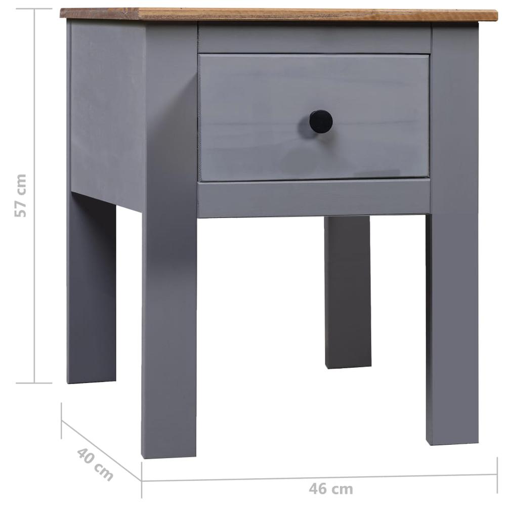 Bedside Cabinet Gray 18.1"x15.7"x22.4" Pine Panama Range. Picture 8