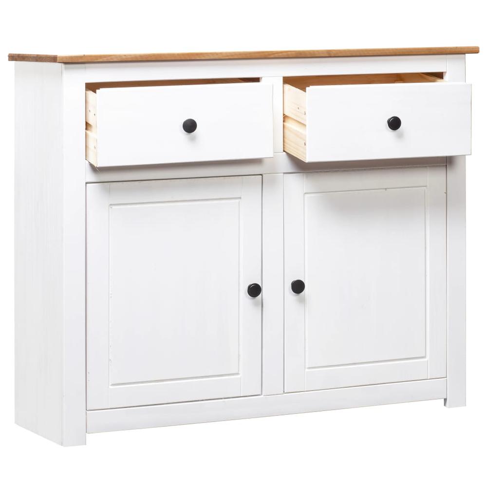 Sideboard White 36.6"x15.7"x31.5" Solid Pinewood Panama Range. Picture 2