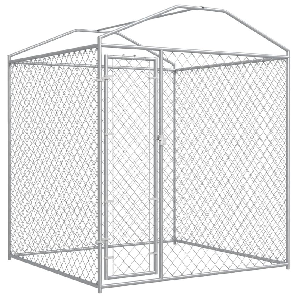 vidaXL Outdoor Dog Kennel with Canopy Top 78.7"x78.7"x88.6" , 145026. Picture 2