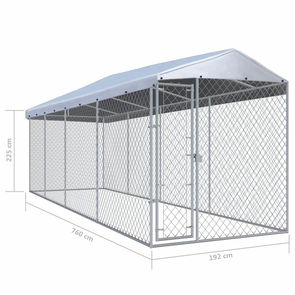 vidaXL Outdoor Dog Kennel with Roof 299"x75.6"x88.6", 145031. Picture 6