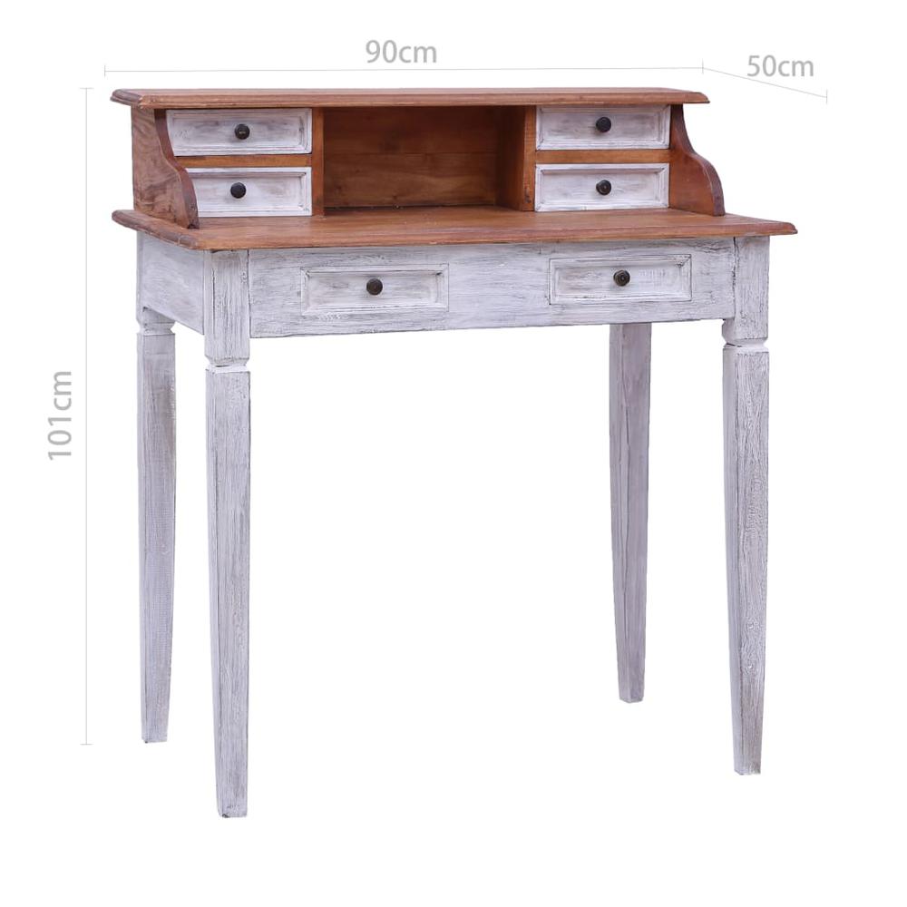 Writing Desk with Drawers 35.4"x19.7"x39.8" Solid Reclaimed Wood. Picture 7