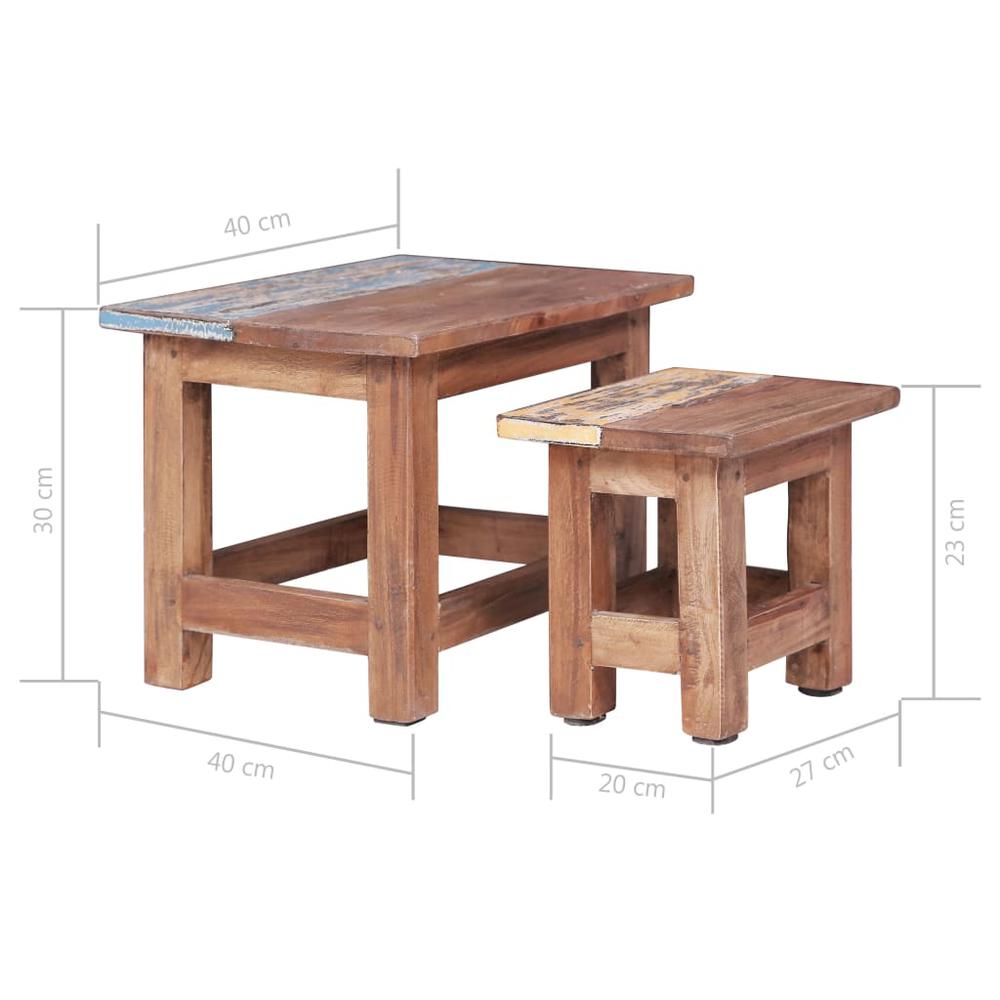 Nesting Tables 2 pcs Solid Reclaimed Wood. Picture 6