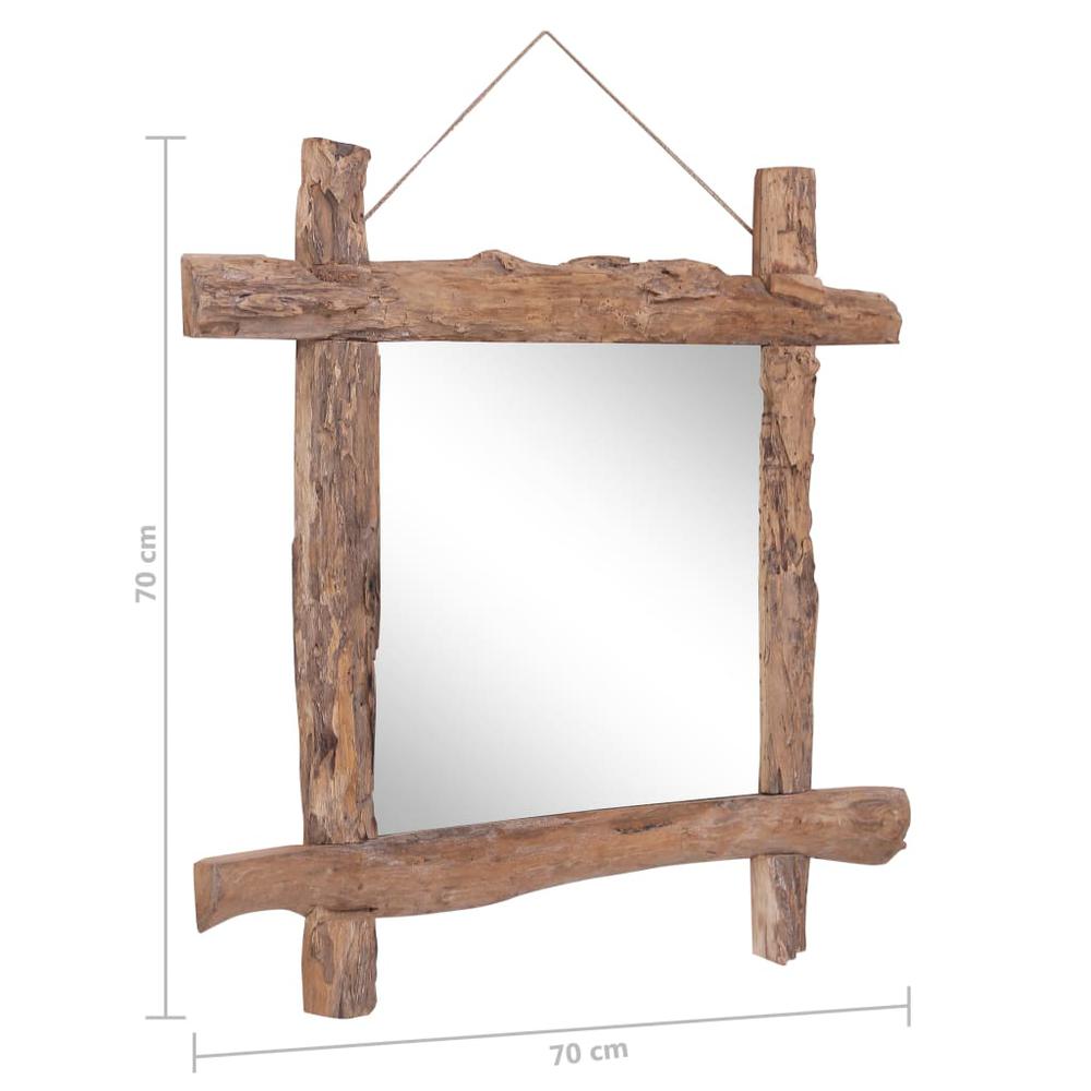 Log Mirror Natural 27.6"x27.6" Solid Reclaimed Wood. Picture 7