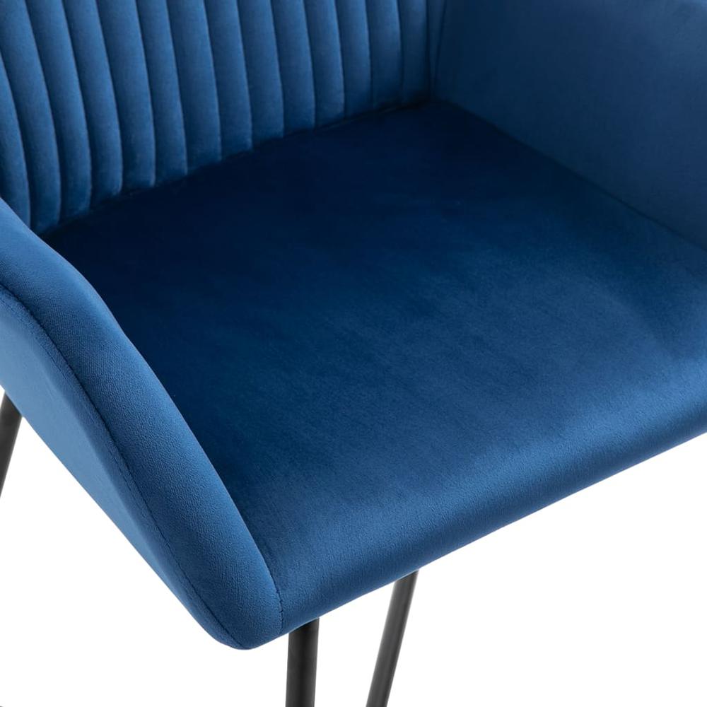 vidaXL Dining Chairs 4 pcs Blue Velvet, 277005. Picture 7