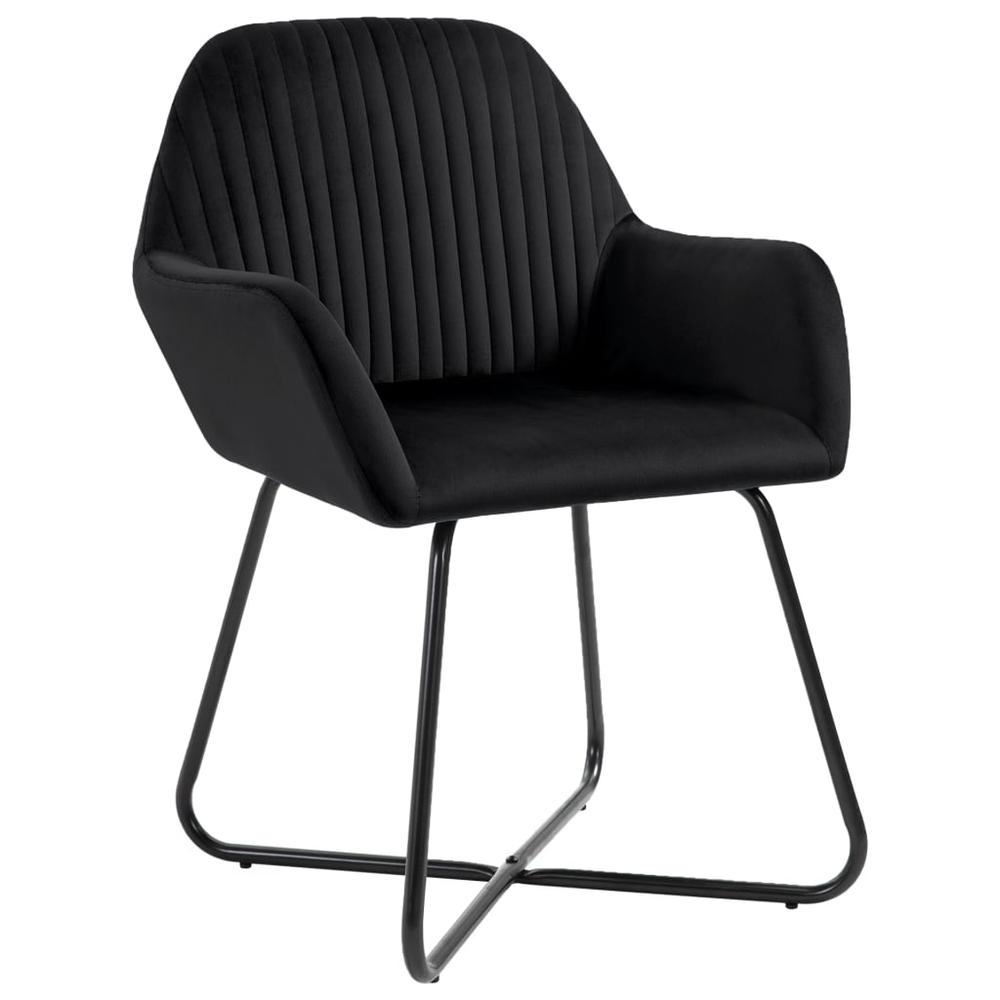 vidaXL Dining Chairs 4 pcs Black Velvet, 277011. Picture 3