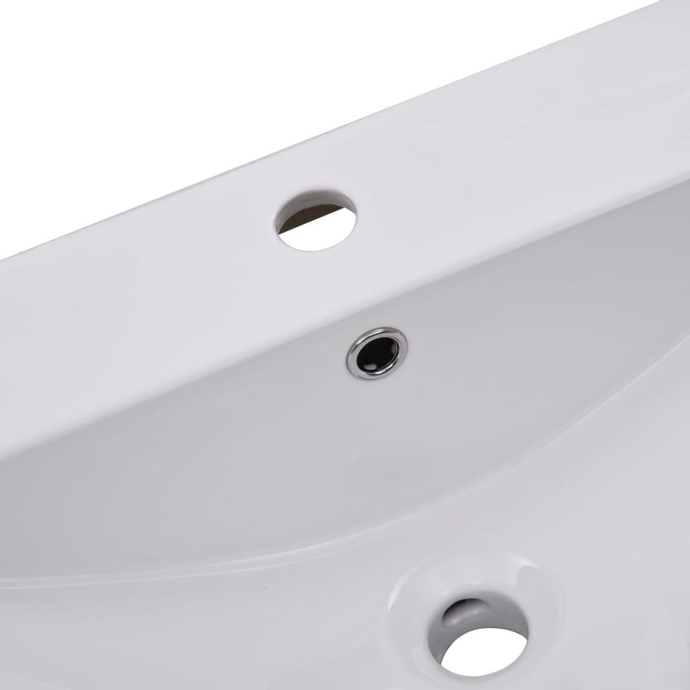 vidaXL Built-in Basin 39.8"x15.6"x7.3" Ceramic White. Picture 5