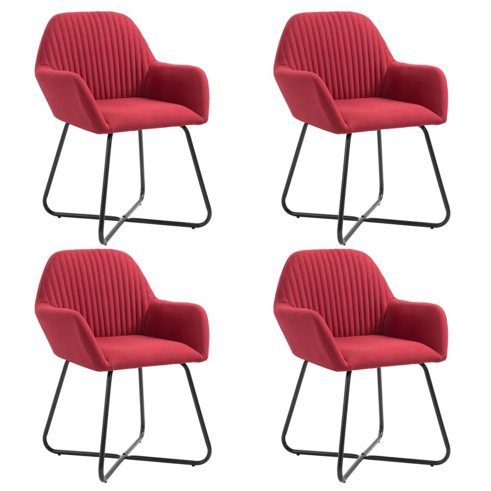 vidaXL Dining Chairs 4 pcs Wine Red Fabric, 277110. The main picture.