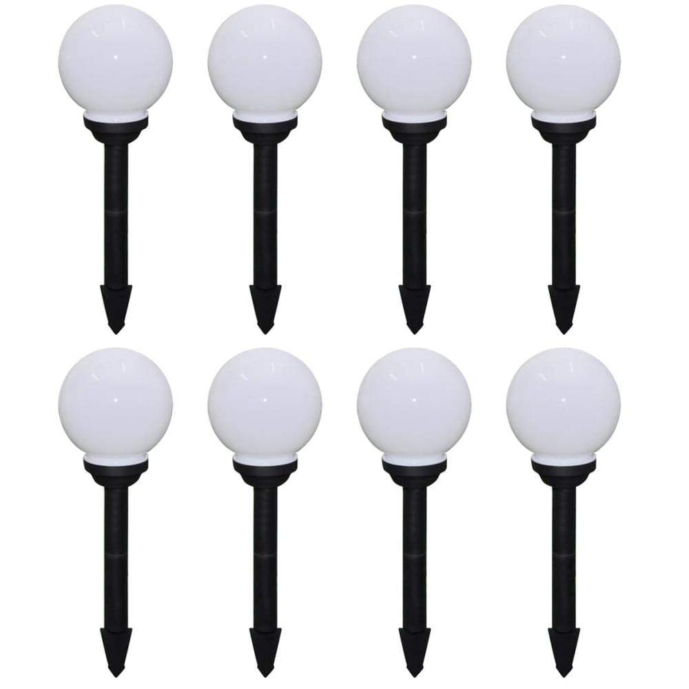 vidaXL Outdoor Pathway Lamps 8 pcs LED 5.9" with Ground Spike 7114. Picture 1