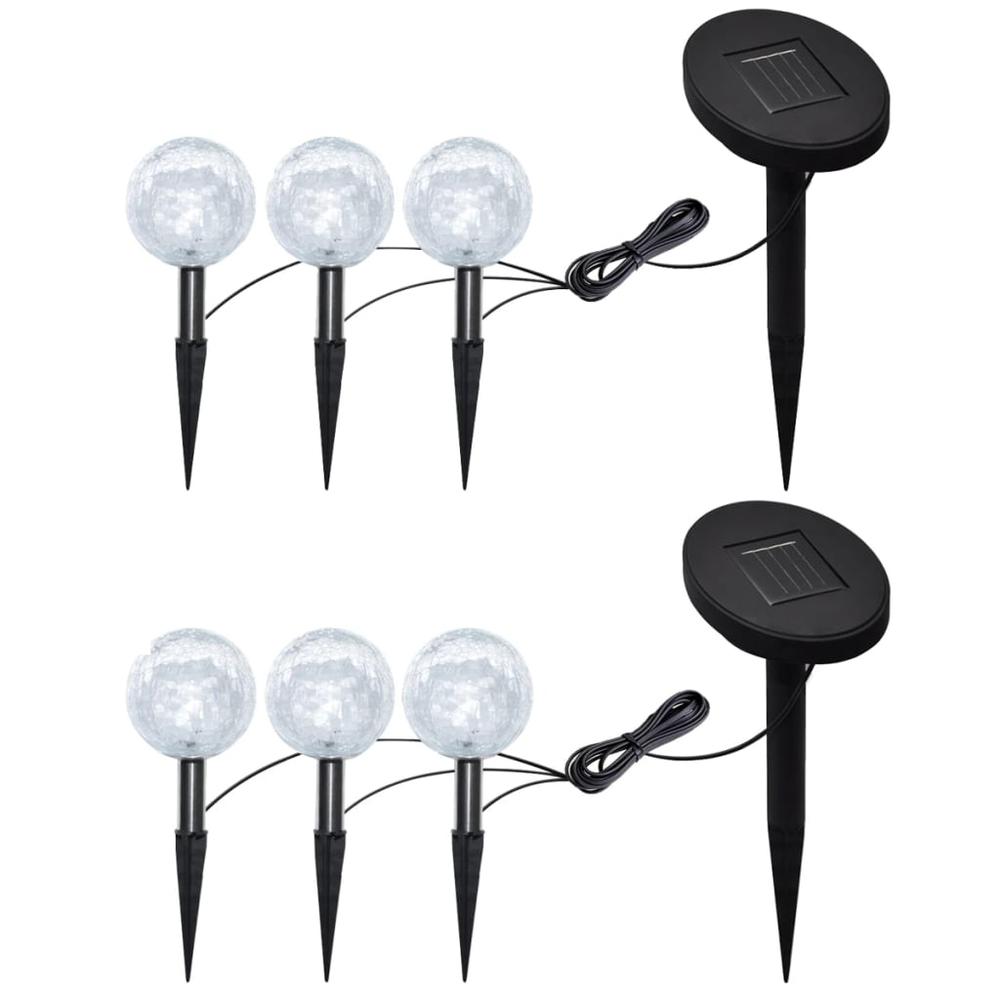 vidaXL Garden Lights 6 pcs LED with Spike Anchors & Solar Panels 7121. Picture 1