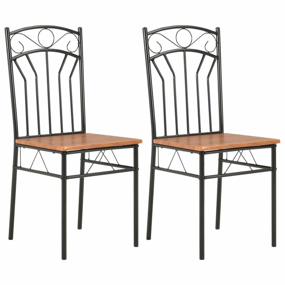 vidaXL Dining Chairs 2 pcs Brown MDF, 281399. Picture 1