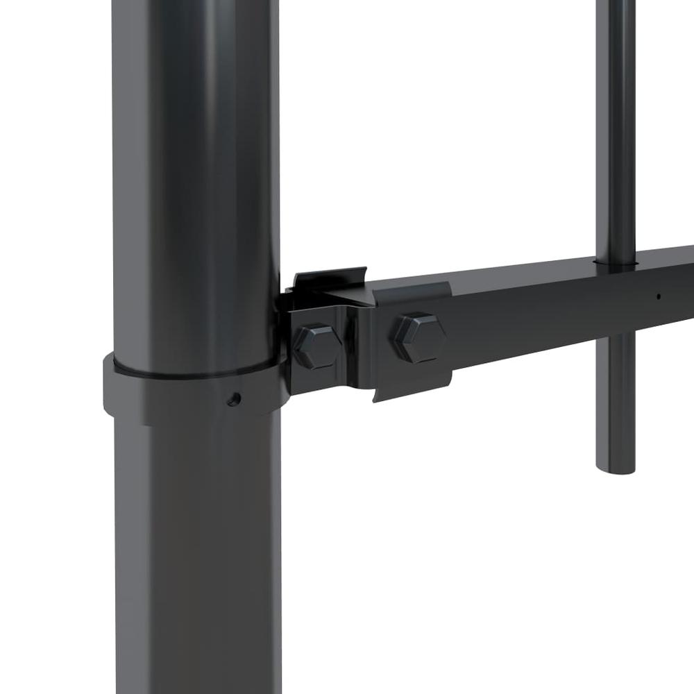 vidaXL Garden Fence with Spear Top Steel 200.8"x47.2" Black, 277622. Picture 3