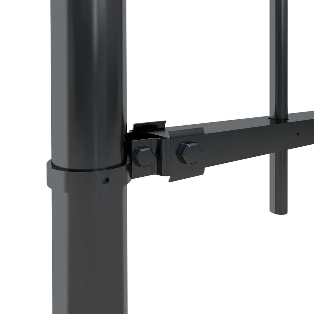 vidaXL Garden Fence with Spear Top Steel 602.4"x59.1" Black, 277637. Picture 3