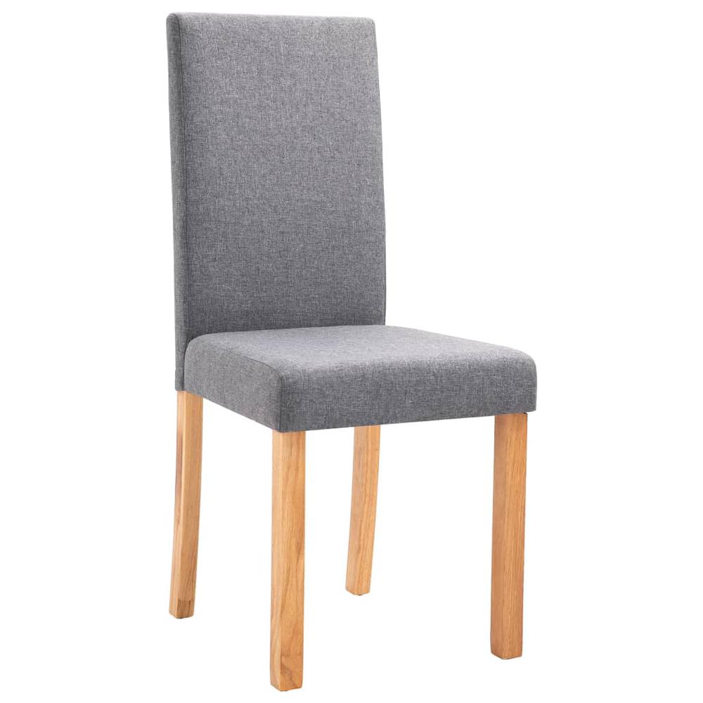 vidaXL Dining Chairs 6 pcs Light Gray Fabric, 277234. Picture 4