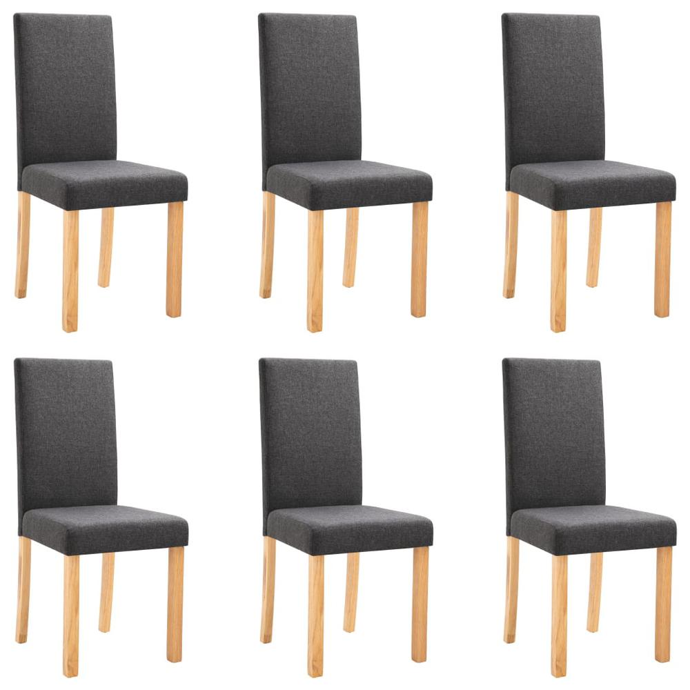 vidaXL Dining Chairs 6 pcs Dark Gray Fabric, 277235. Picture 2