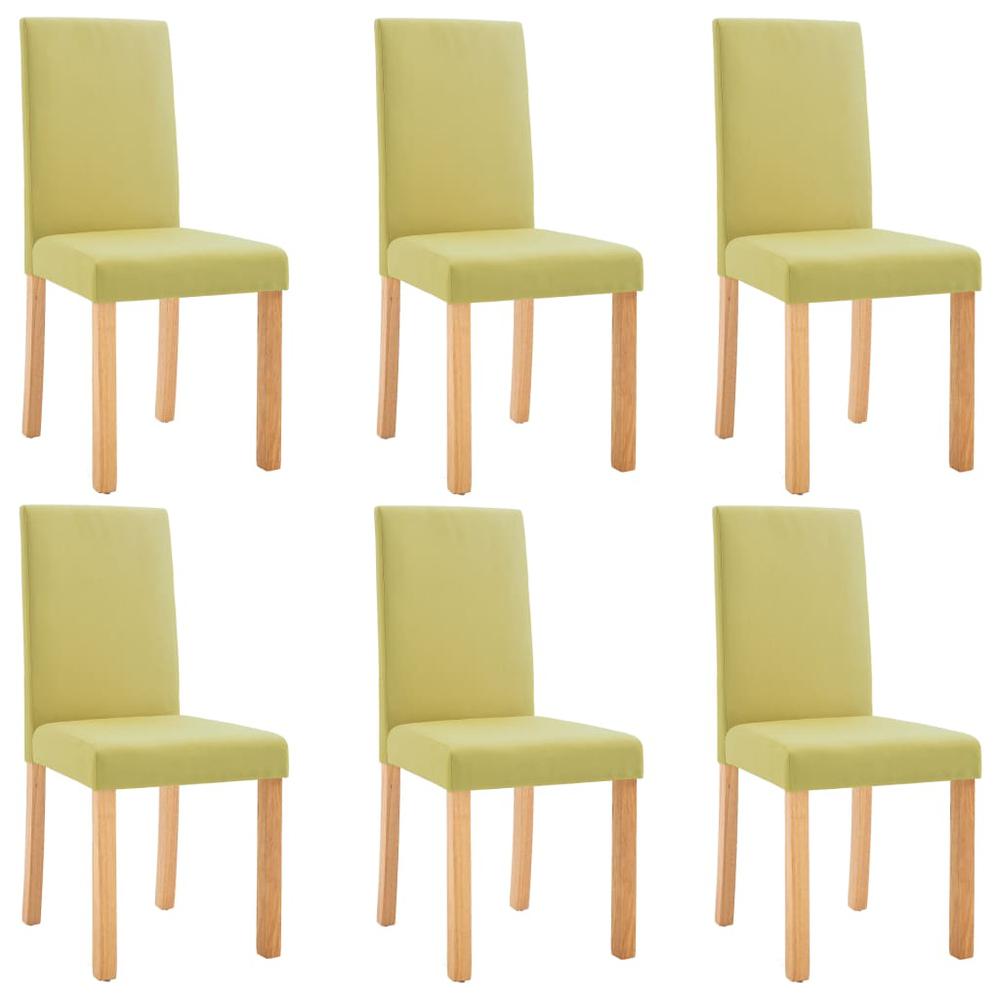 vidaXL Dining Chairs 6 pcs Green Fabric, 277239. Picture 2