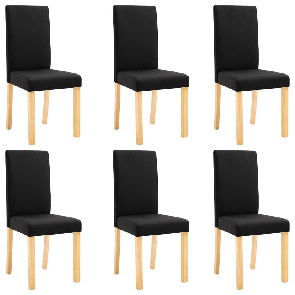 vidaXL Dining Chairs 6 pcs Black Fabric, 277240. Picture 2