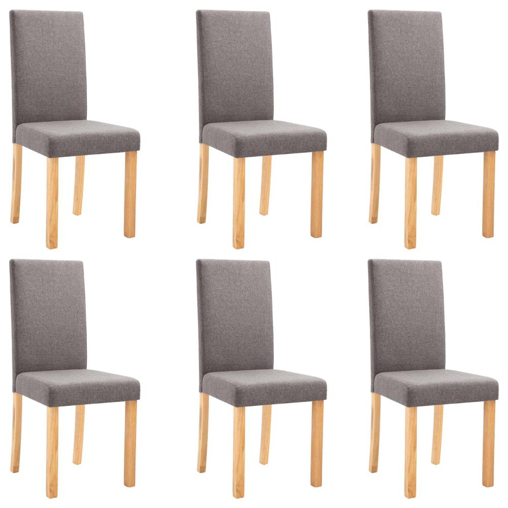 vidaXL Dining Chairs 6 pcs Taupe Fabric, 277243. Picture 2