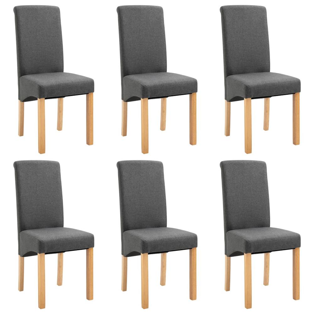 vidaXL Dining Chairs 6 pcs Gray Fabric, 277271. Picture 2