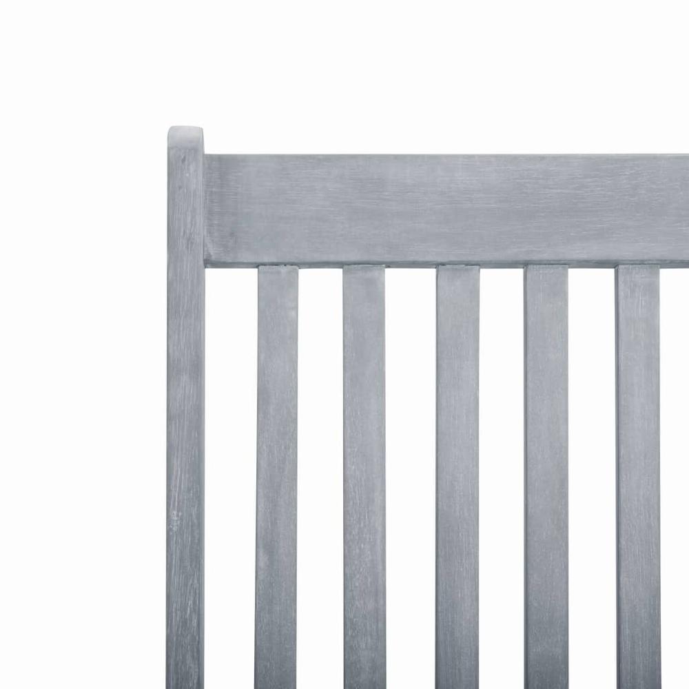 vidaXL Outdoor Deck Chair with Footrest Grey Wash Solid Acacia Wood, 45957. Picture 7