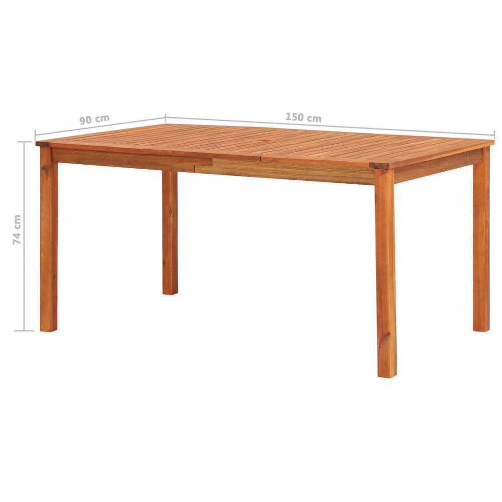 vidaXL Garden Table 59"x35.4"x29.1" Solid Acacia Wood, 45962. Picture 6