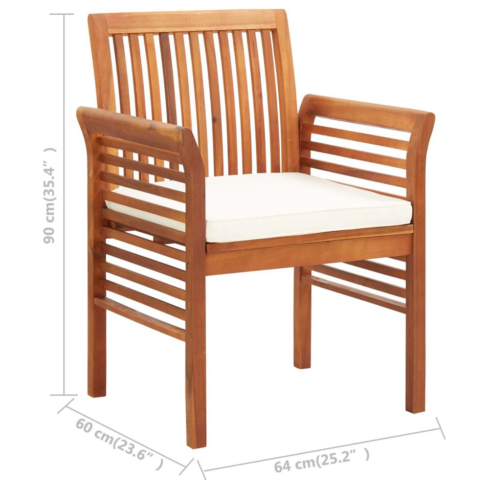 vidaXL Garden Dining Chair with Cushion Solid Acacia Wood 5964. Picture 7