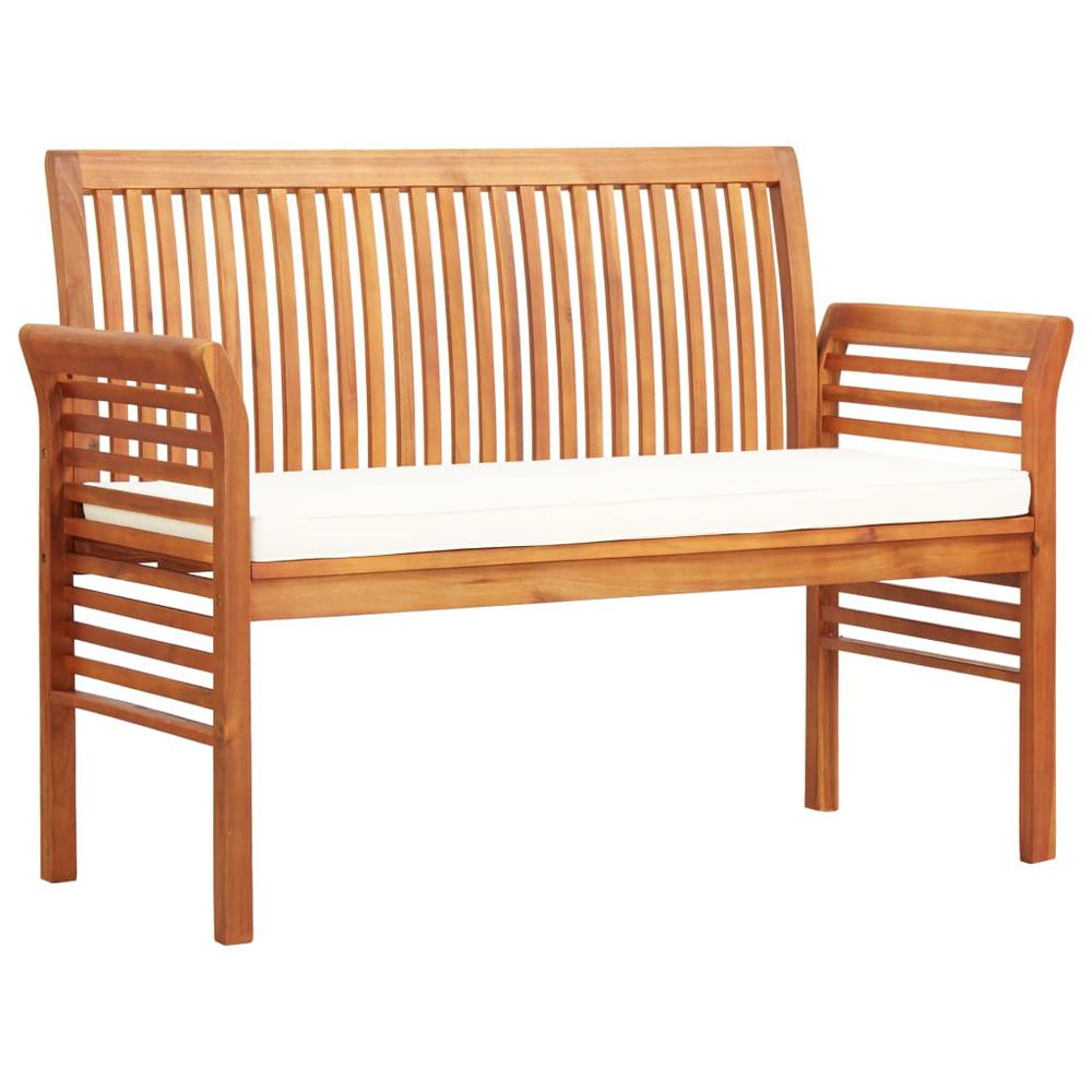 vidaXL 2-Seater Garden Bench with Cushion 47.2" Solid Acacia Wood, 45967. Picture 1