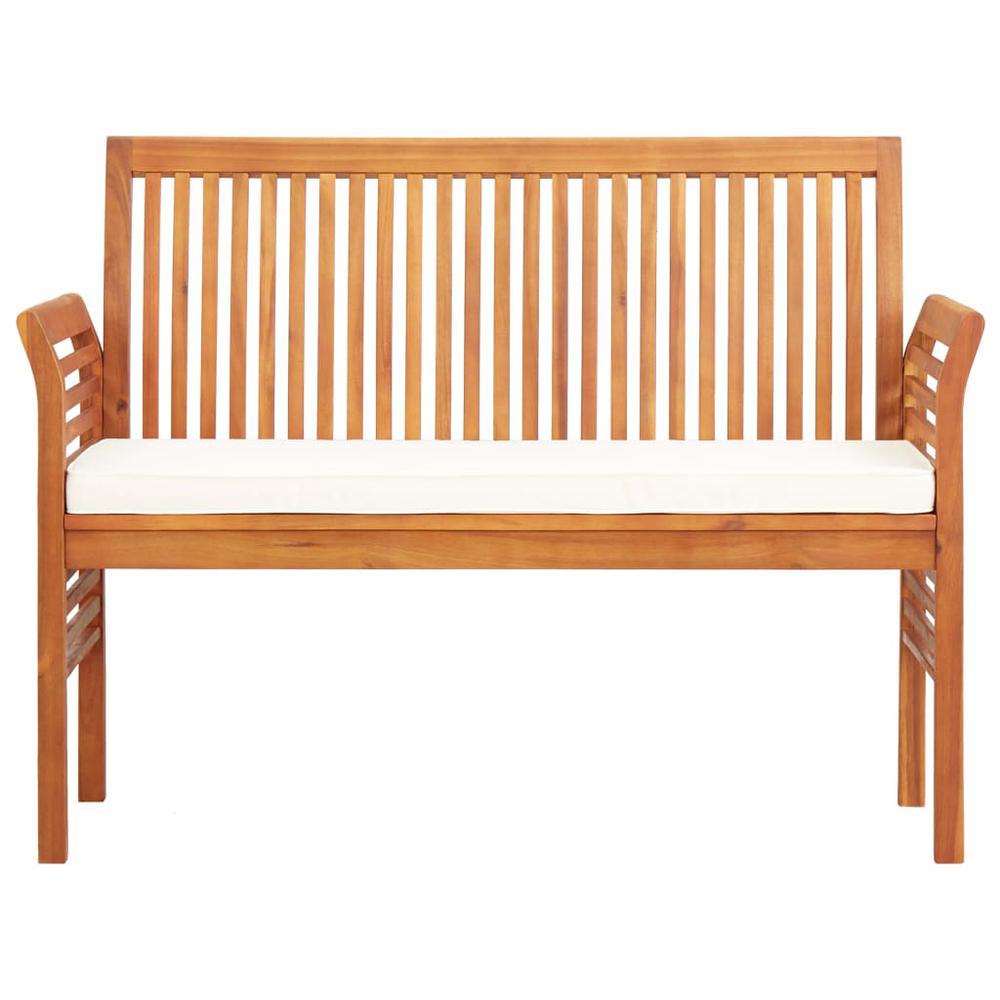 vidaXL 2-Seater Garden Bench with Cushion 47.2" Solid Acacia Wood, 45967. Picture 2
