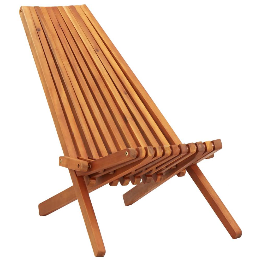 vidaXL Folding Outdoor Lounge Chair Solid Acacia Wood, 45974. Picture 1