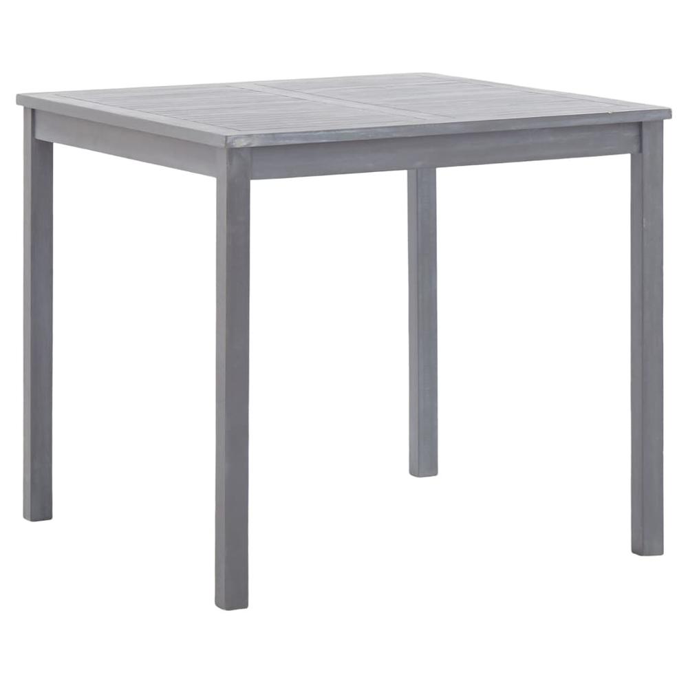 vidaXL Garden Table Gray 31.5"x31.5"x29.1" Solid Acacia Wood, 46324. Picture 1