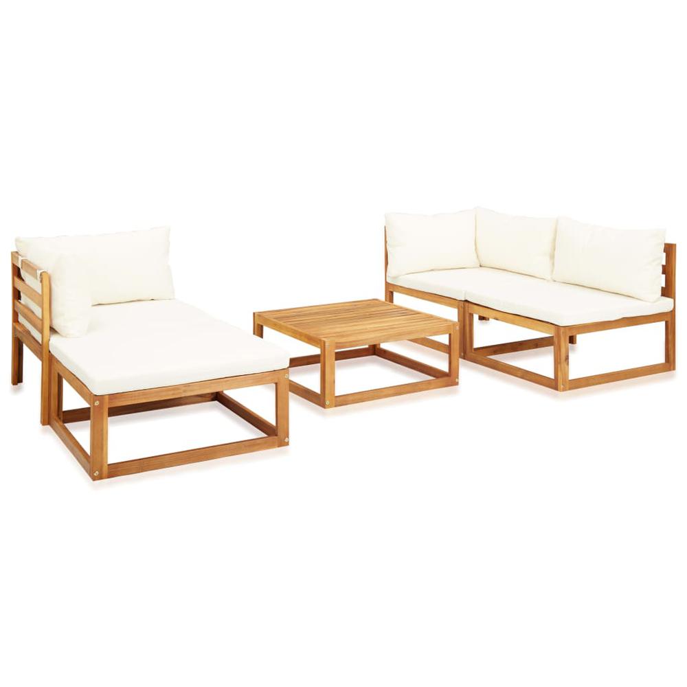 vidaXL 5 Piece Garden Lounge Set with Cushions Solid Acacia Wood, 45916. Picture 2