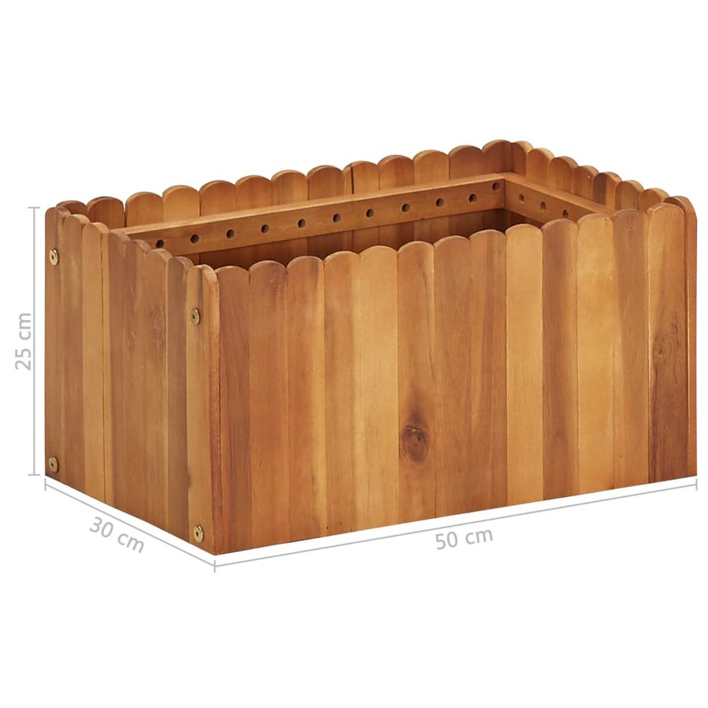 vidaXL Garden Raised Bed 19.6"x11.8"x9.8" Solid Acacia Wood, 45917. Picture 6
