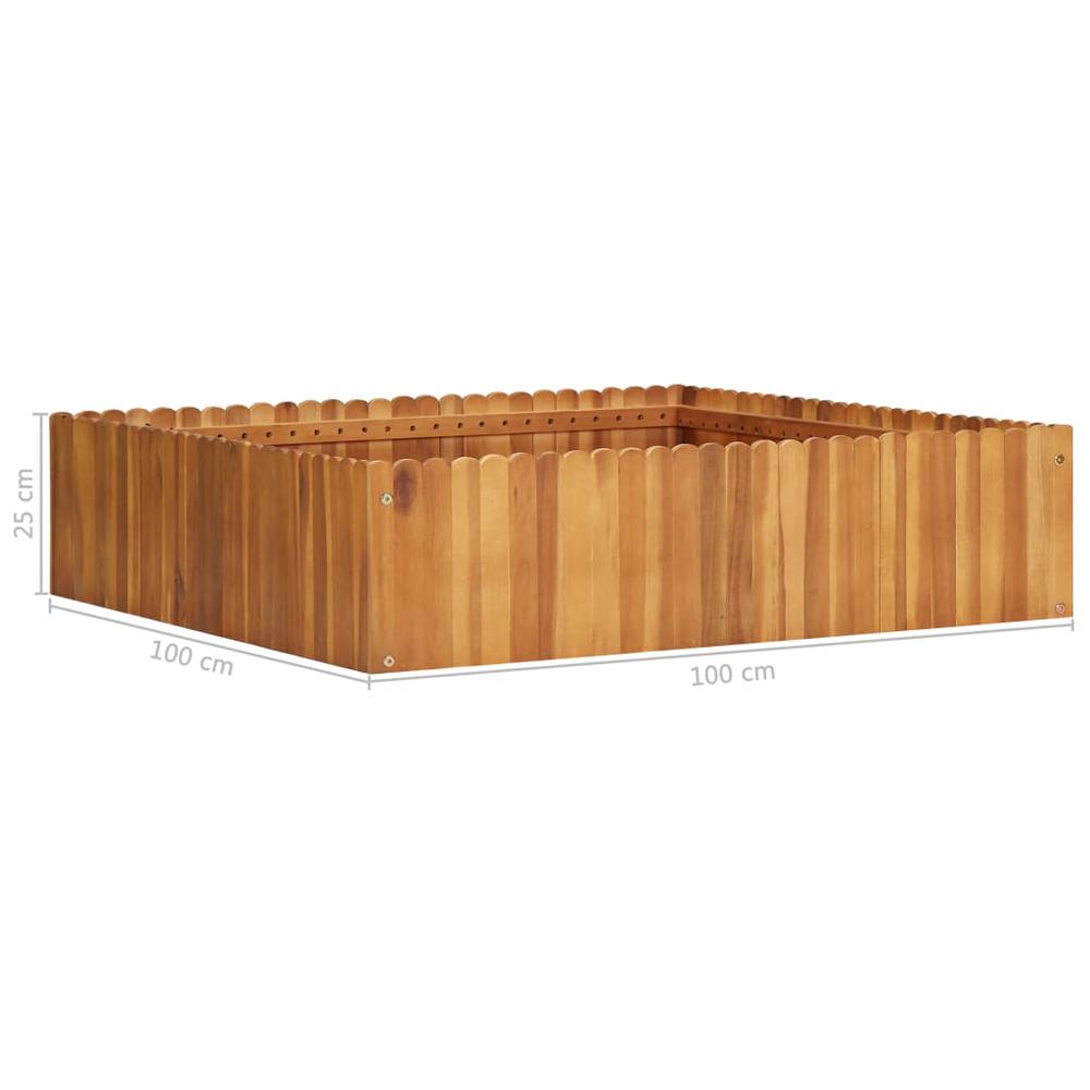 vidaXL Garden Raised Bed 39.3"x39.3"x9.8" Solid Acacia Wood, 45922. Picture 5