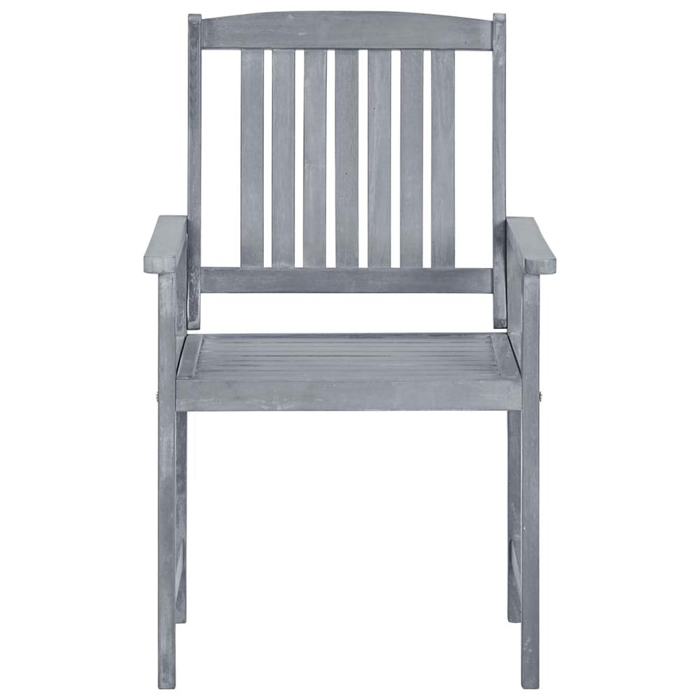 vidaXL Garden Chairs 2 pcs Gray Solid Acacia Wood, 45944. Picture 3