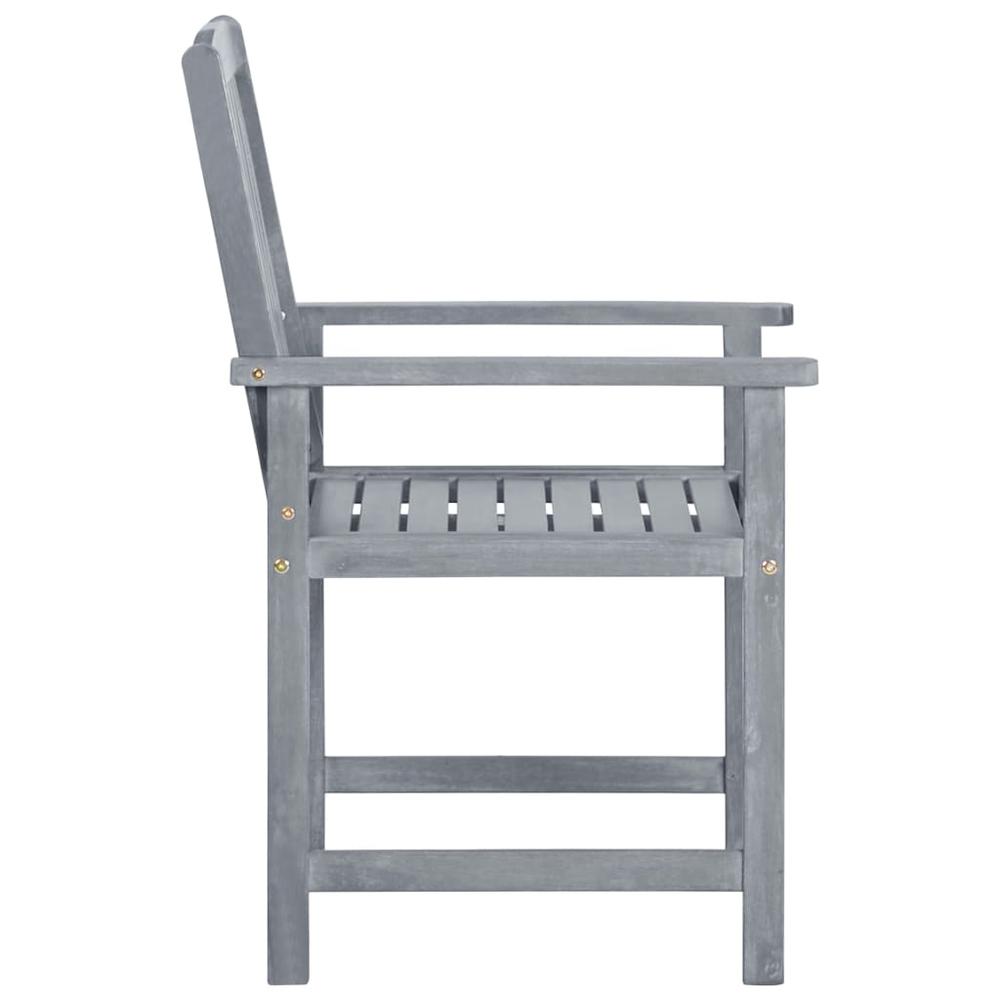 vidaXL Garden Chairs 2 pcs Gray Solid Acacia Wood, 45944. Picture 4