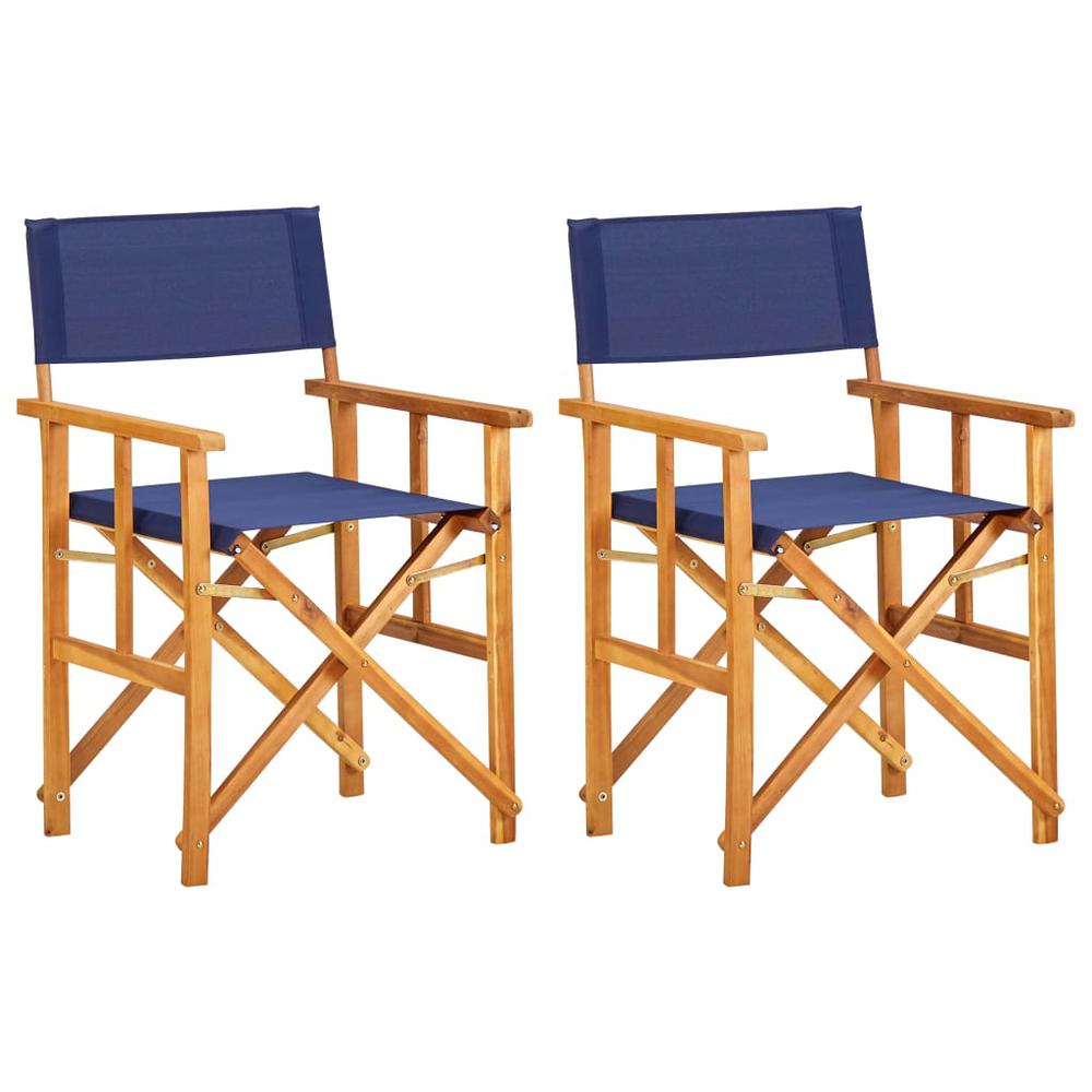 vidaXL Director's Chairs 2 pcs Solid Acacia Wood Blue, 45948. The main picture.